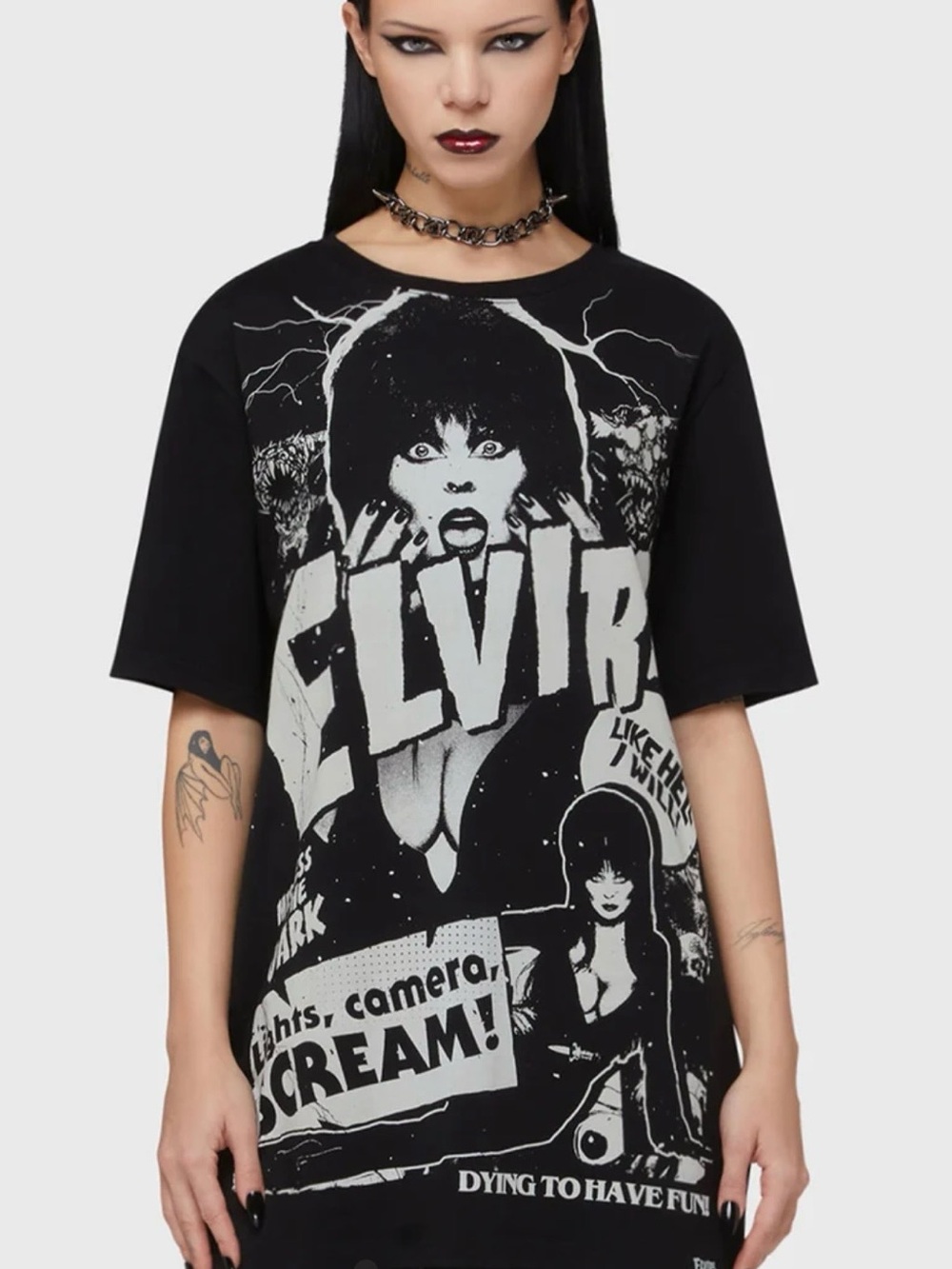 NWT Killstar LIGHTS CAMERA SCREAM T-SHIRT size S